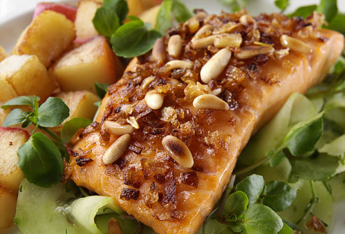 Consuming nuts and fish for strong hair